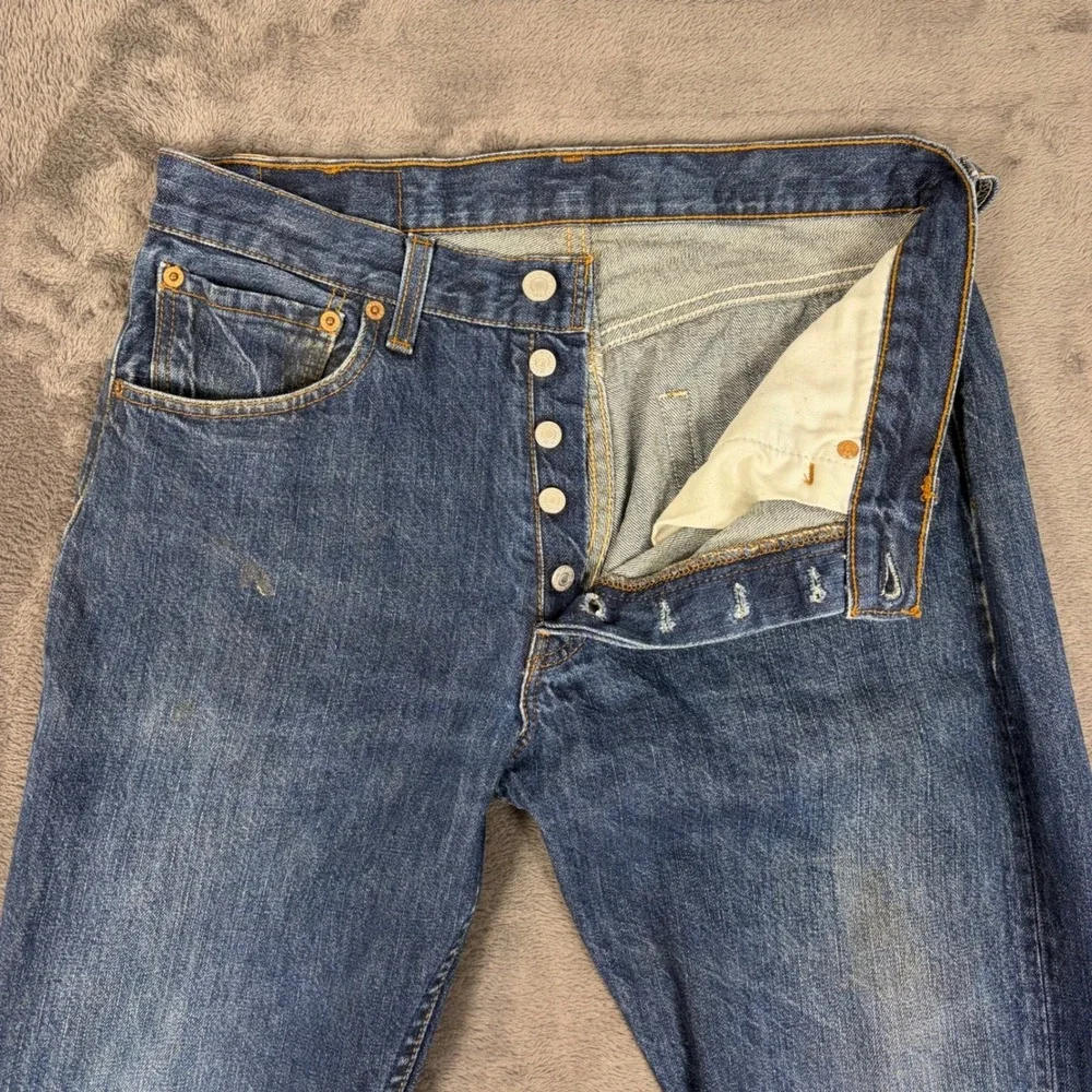 Vintage Levis Jeans Mens 32 Blue 501 Original Fit Button Fly‎ Straight Leg Denim